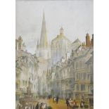 Paul Braddon (1864-1938) Watercolour drawing Continental street scene, signed lower right,