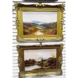 Early 20th century school Two oils on board River and lake scene, unsigned,