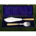 CLARE COOKE of Sunshine & Daisychains Stamped silver-plated boxed vintage servers