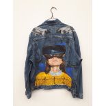 HANNAH OLLEY Reality Acrylic on Vintage Denim Jacket