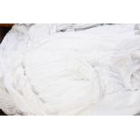 Various early 20th century lace trimmed baby clothes including two Ayreshire christening gowns,