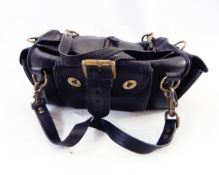 Black leather Mulberry bag, knapsack-style,