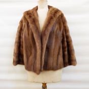 Mink jacket with wide sleeves and shawl collar,