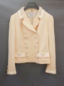 Valentino 'Miss V' cream silk and net jacket with twig-like free-form embroidery allover,