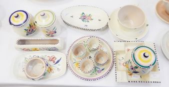 Quantity of Poole pottery to include eggcups, dishes, etc.