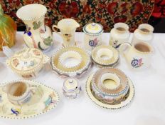 Quantity of Honiton pottery and Poole pottery to include a Honiton vase,