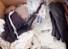 Collection of stockings (not packaged), a selection of gloves,