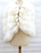 White mink fur evening jacket with three-quarter length sleeves