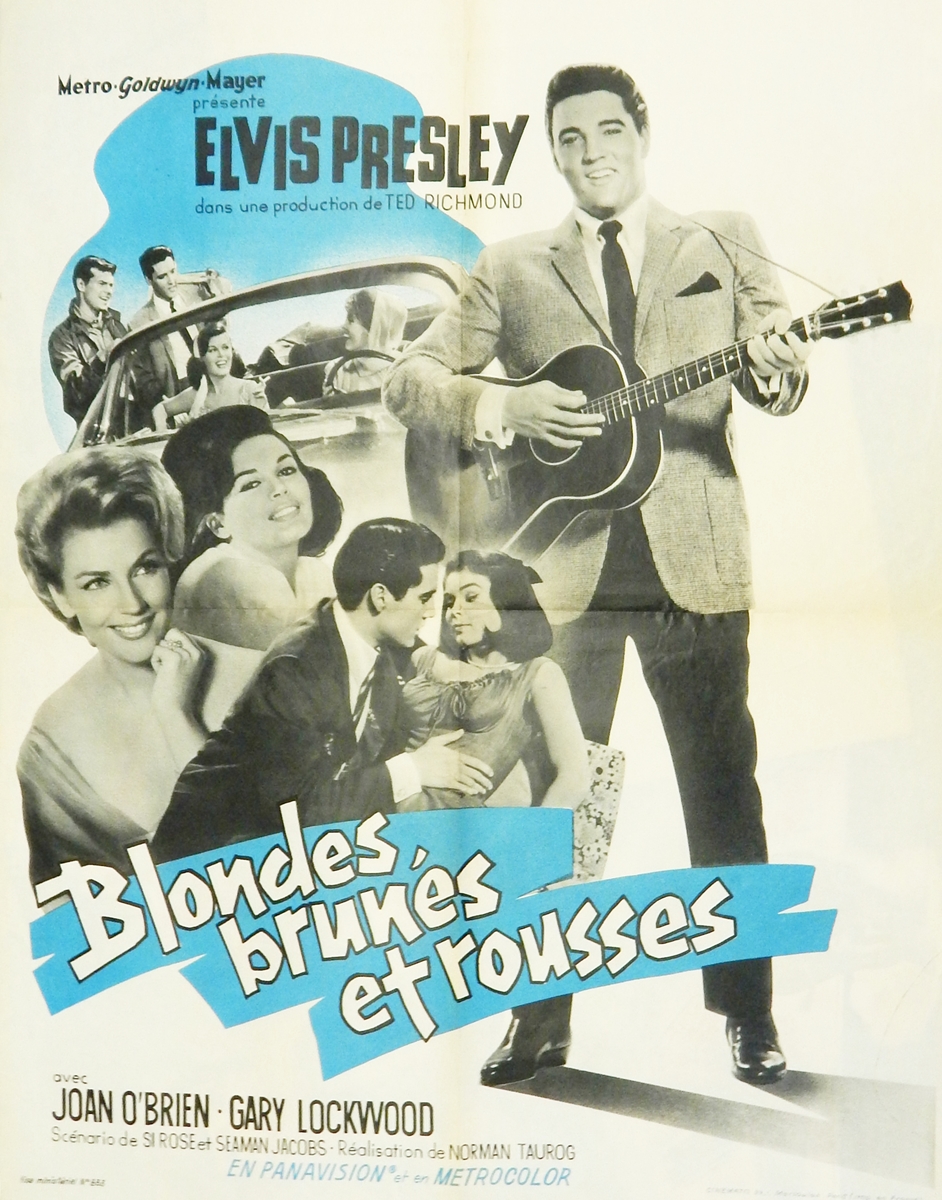 Quantity of 20th century French movie posters to include 'Blondes, Brunes et Rousses',