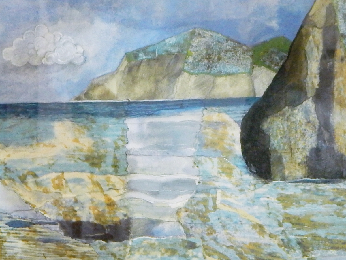 Annette (20th Century) Mixed media Coastal scene, signed in pencil on the mount,