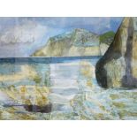 Annette (20th Century) Mixed media Coastal scene, signed in pencil on the mount,