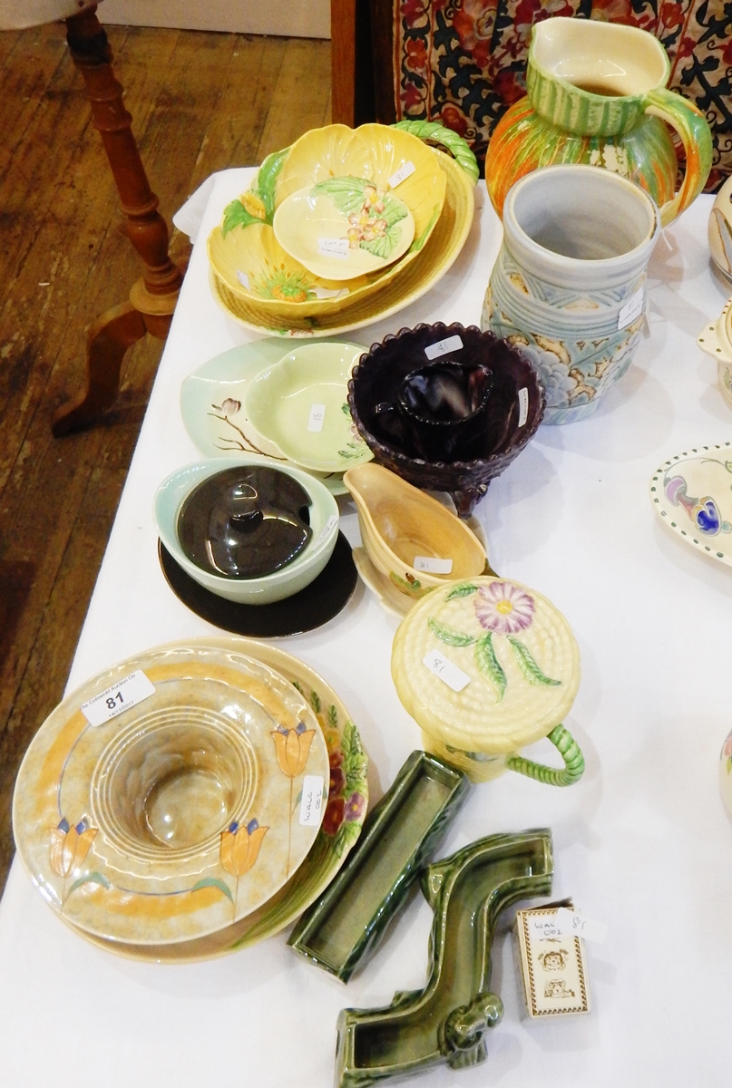 Various 20th century decorative ceramics to include Wade, Burleighware, Denbyware vase,