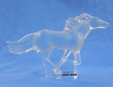 Lalique satin glass model of a racing horse,
