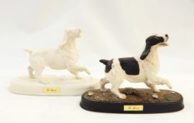 Beswick 'The Spaniel' in white and another Beswick 'The Spaniel' (2)