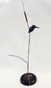 Matt Bronze (Dennis Matthews), a bronze model of a kingfisher sitting on a reed,