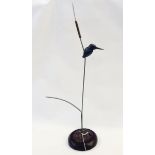 Matt Bronze (Dennis Matthews), a bronze model of a kingfisher sitting on a reed,