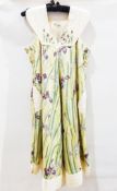 AnnaBelinda of Oxford silk dress, the panelled front with embroidered flowers, silk buttons,