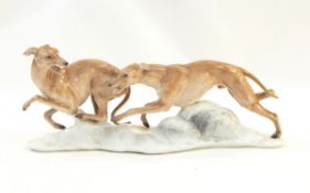 Rosenthal porcelain group of two racing greyhounds,