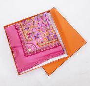 Hermes silk scarf 'Les Jardins d'Armenie',