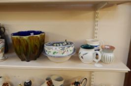 Various items of 20th century ceramics to include a jardiniere, a Prinknash pottery vase,