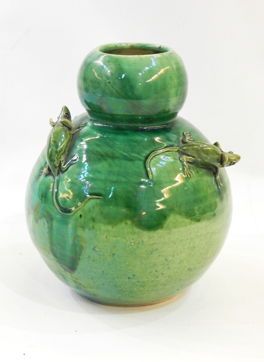 Barum Barnstaple early 20th century studio pottery vase, gourd-shaped,