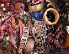 Large quantity of costume jewellery including necklaces, bangles, bracelets, etc.