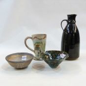 Philip Mumford studio pottery jug with green ground,