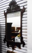 Georgian-style mahogany fret-frame wall mirror,