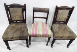 Pair of 19th century mahogany bar back dining chairs,