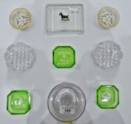 Various cut glass ashtrays, trinket dishes,