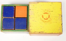 Steiff wooden coloured blocks in box
