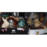 Assorted EPNS, a koala bear (playworn), assorted glass ornaments,