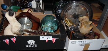 Assorted EPNS, a koala bear (playworn), assorted glass ornaments,