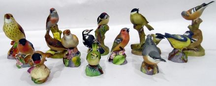 Various Royal Worcester model birds to include 'Nuthatch', 'Bullfinch',