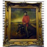 Reproduction oil painting 19th century gentleman playing golf,