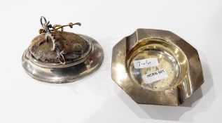 20th century silver ashtray, maker's mark J.B, 1.