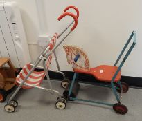 Triang horse on wheels and a child's pram (2)
