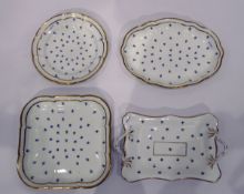 Swansea porcelain dessert service of 16 pieces, circa 1815-1818,