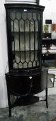 Georgian-style mahogany and glazed bowfront corner cupboard,