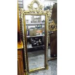 Gilt frame foliate designed rectangular wall mirror with bevelled plate,