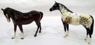 Beswick Appaloosa model horse and another model horse (2)