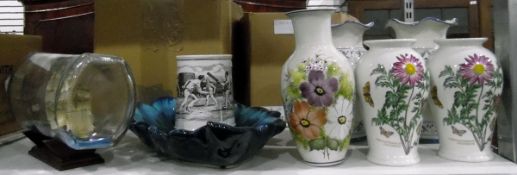 Pair of Portmeirion 'The Botanic Garden' ovoid vases, 'Chrysanthemum...
