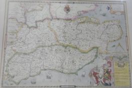 1960's copy of Saxton's Map of Kent, Sussex,