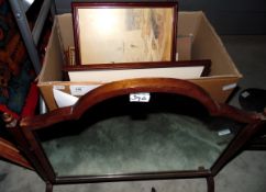 Mahogany swing-framed toilet mirror,