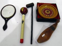 Mixed collector's lot to include various games counters, games, binoculars, mirrors,