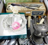 Assorted silver-plated flatware,
