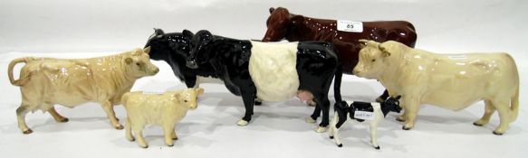 Various Beswick model cows and bulls (8)