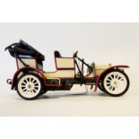 Schuco 1229 Mercedes vintage tinplate car, cream and burgundy livery, 20cm long approx.