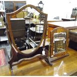 Two 20th century swing-frame mirrors and a gilt dressing table mirror (3)