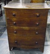 19th century mahogany bowfront commode with dummy drawers,